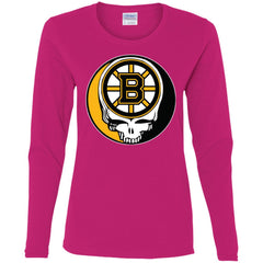 Boston Bruins Grateful Dead Steal Your Face Hockey Nhl Shirts Women Long Sleeve Shirt Women Long Sleeve Shirt - parenttees