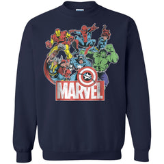 Marvel Avengers Team Retro Comic Vintage Graphic Crewneck Pullover Sweatshirt Crewneck Pullover Sweatshirt - parenttees