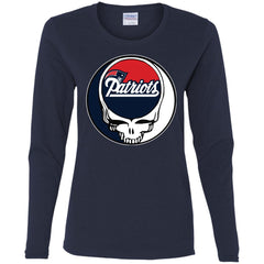 New England Patriots Grateful Dead Steal Your Face Football Nfl Shirts Women Long Sleeve Shirt Women Long Sleeve Shirt - parenttees