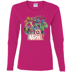 Marvel Avengers Team Retro Comic Vintage Graphic Women Long Sleeve Shirt Women Long Sleeve Shirt - parenttees