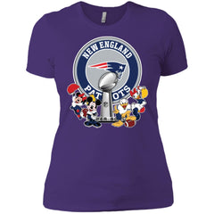 New England Patriots Super Bowl 2019 Mickey Minnie Mouse Donald Daisy Duck Football Nfl Women Cotton T-Shirt Women Cotton T-Shirt - parenttees