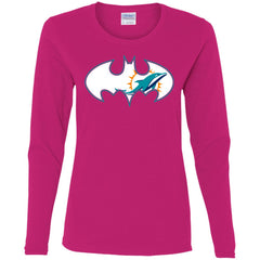 We Are The Miami Dolphins Batman Nfl Mashup Women Long Sleeve Shirt Women Long Sleeve Shirt - parenttees