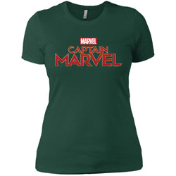 Marvel Captain Marvel Movie Logo Red Women Cotton T-Shirt