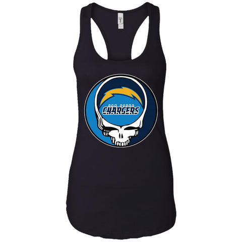 Los Angeles Chargers Grateful Dead Steal Your Face Football Nfl Shirts Women Tank Top Black / X-Small Women Tank Top - parenttees