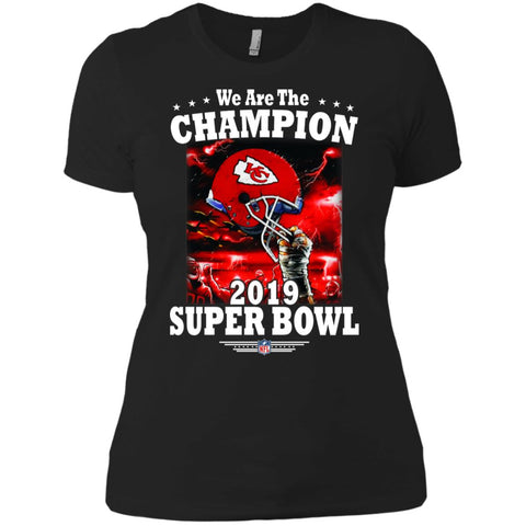 Nfl – Kansas City Chiefs We Are The Champion 2019 Super Bowl Football Women Cotton T-Shirt Black / X-Small Women Cotton T-Shirt - parenttees