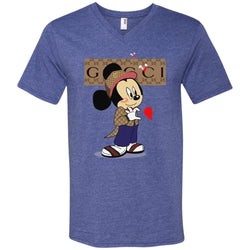 Mickey Mouse Love Couple T-shirt Valentine's Day T-shirt Men V-Neck T-Shirt