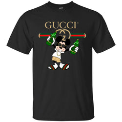 Gucci Mickey Mouse Drink Beer T-shirt Men Cotton T-Shirt