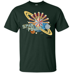 Captain Marvel Star Power Retro Style Men Cotton T-Shirt Men Cotton T-Shirt - parenttees