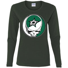 Dallas Stars Grateful Dead Steal Your Face Hockey Nhl Shirts Women Long Sleeve Shirt Women Long Sleeve Shirt - parenttees