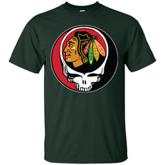 Chicago Blackhawks Grateful Dead Steal Your Face Hockey Nhl Shirts Men Cotton T-Shirt Men Cotton T-Shirt - parenttees