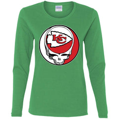 Kansas City Chiefs Grateful Dead Steal Your Face Football Nfl Shirts Women Long Sleeve Shirt Women Long Sleeve Shirt - parenttees