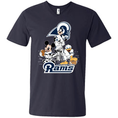 Nfl – Los Angeles Rams Donald Duck Goofy Mickey Mouse Super Bowl 2019 Football Men V-Neck T-Shirt Men V-Neck T-Shirt - parenttees