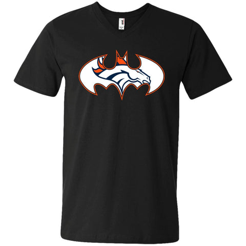 We Are The Denver Broncos Batman Nfl Mashup Men V-Neck T-Shirt Black / S Men V-Neck T-Shirt - parenttees