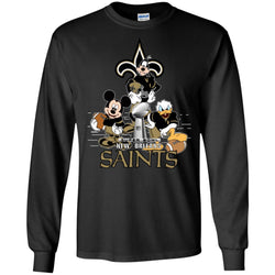 Nfl – New Orleans Saints Donald Duck Goofy Mickey Mouse Super Bowl 2019 Football Men Long Sleeve Shirt