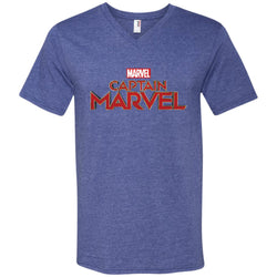 Marvel Captain Marvel Movie Logo Red Men V-Neck T-Shirt