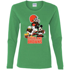 Mickey Mouse Cleveland Browns American Football Nfl Sports Shirt Women Long Sleeve Shirt Women Long Sleeve Shirt - parenttees
