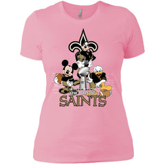 Nfl – New Orleans Saints Donald Duck Goofy Mickey Mouse Super Bowl 2019 Football Women Cotton T-Shirt Women Cotton T-Shirt - parenttees