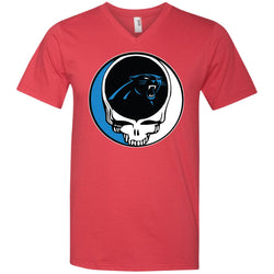 Carolina Panthers Grateful Dead Steal Your Face Football Nfl Shirts Men V-Neck T-Shirt