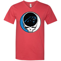 Carolina Panthers Grateful Dead Steal Your Face Football Nfl Shirts Men V-Neck T-Shirt Men V-Neck T-Shirt - parenttees