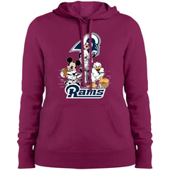 Nfl – Los Angeles Rams Donald Duck Goofy Mickey Mouse Super Bowl 2019 Football Women Hooded Sweatshirt Women Hooded Sweatshirt - parenttees