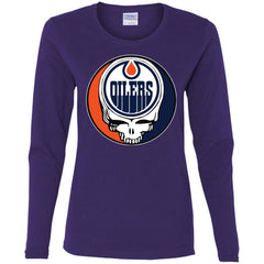 Edmonton Oilers Grateful Dead Steal Your Face Hockey Nhl Shirts Women Long Sleeve Shirt Women Long Sleeve Shirt - parenttees