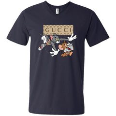 Gucci Tom And Jerry Cartoon T-shirt Men V-Neck T-Shirt Men V-Neck T-Shirt - parenttees