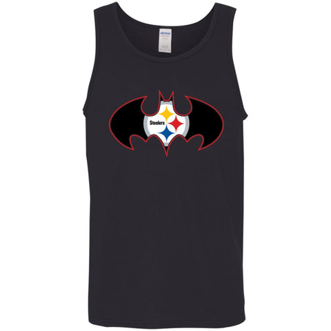 We Are The Pittsburgh Steelers Batman Nfl Mashup Men Cotton Tank Black / X-Small Men Cotton Tank - parenttees