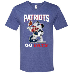 Go Pats - New England Patriots Super Bowl 2019 Mickey Mouse Football Nfl Men V-Neck T-Shirt