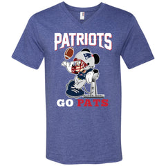 Go Pats - New England Patriots Super Bowl 2019 Mickey Mouse Football Nfl Men V-Neck T-Shirt Men V-Neck T-Shirt - parenttees
