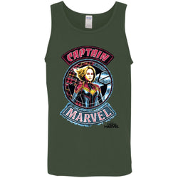 Captain Marvel Stitched Patched Portrait Men Cotton Tank