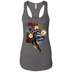 Captain Marvel Plaid Jean Patched Portrait Women Tank Top Women Tank Top - parenttees