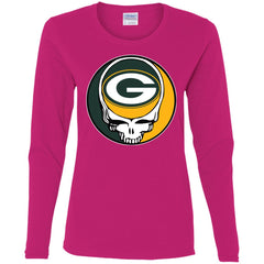 Green Bay Packer Grateful Dead Steal Your Face Football Nfl Shirts Women Long Sleeve Shirt Women Long Sleeve Shirt - parenttees