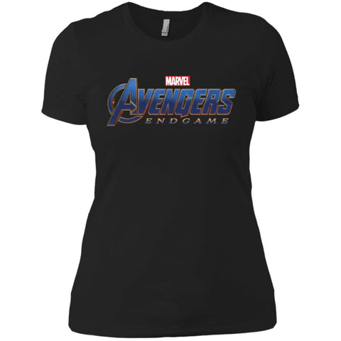 Marvel Avengers Endgame Movie Logo Graphic Women Cotton T-Shirt Black / X-Small Women Cotton T-Shirt - parenttees