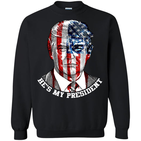 Donald Trump American Flag T-shirt Crewneck Pullover Sweatshirt Black / S Crewneck Pullover Sweatshirt - parenttees