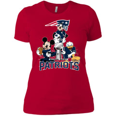 Nfl - New England Patriots Donald Duck Goofy Mickey Mouse Super Bowl 2019 Football Women Cotton T-Shirt Women Cotton T-Shirt - parenttees