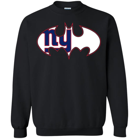 We Are The New York Giants Batman Nfl Mashup Crewneck Pullover Sweatshirt Black / S Crewneck Pullover Sweatshirt - parenttees