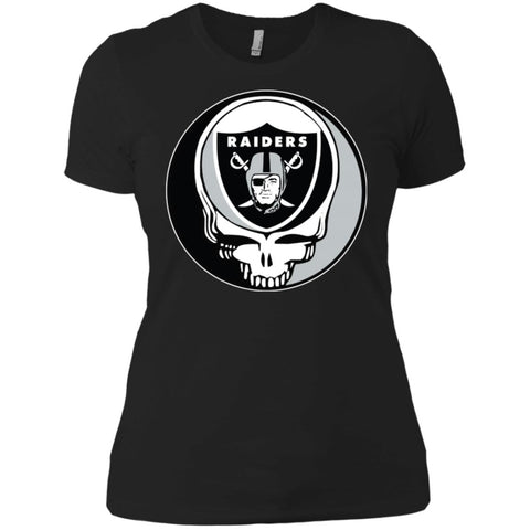 Oakland Raiders Grateful Dead Steal Your Face Football Nfl Shirts Women Cotton T-Shirt Black / X-Small Women Cotton T-Shirt - parenttees