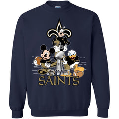 Nfl – New Orleans Saints Donald Duck Goofy Mickey Mouse Super Bowl 2019 Football Crewneck Pullover Sweatshirt Crewneck Pullover Sweatshirt - parenttees