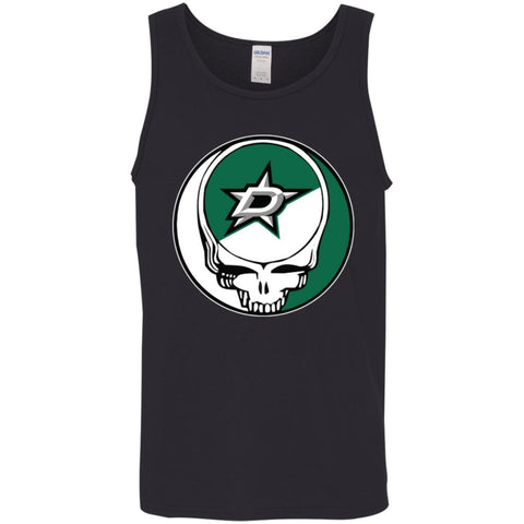 Dallas Stars Grateful Dead Steal Your Face Hockey Nhl Shirts Men Cotton Tank Black / X-Small Men Cotton Tank - parenttees