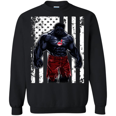 Giants Hulk Cleveland Indians T-shirt Flag Crewneck Pullover Sweatshirt Black / S Crewneck Pullover Sweatshirt - parenttees