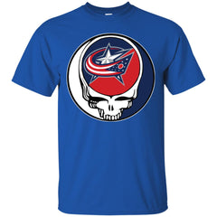 Columbus Blue Grateful Dead Steal Your Face Hockey Nhl Shirts Men Cotton T-Shirt Men Cotton T-Shirt - parenttees