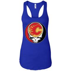 Calgary Flames Grateful Dead Steal Your Face Hockey Nhl Shirts Women Tank Top Women Tank Top - parenttees