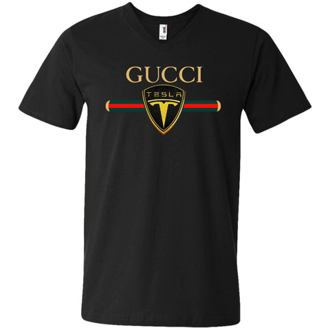 Gucci Tesla T-shirt Men V-Neck T-Shirt Black / S Men V-Neck T-Shirt - parenttees