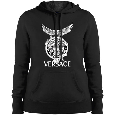 Versace Supervip Logo T-shirt Women Hooded Sweatshirt Black / X-Small Women Hooded Sweatshirt - parenttees