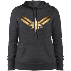 Captain Marvel Gleaming Chest Logo Women Hooded Sweatshirt