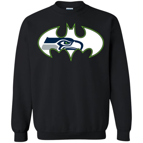 We Are The Seattle Seahawks Batman Nfl Mashup Crewneck Pullover Sweatshirt Black / S Crewneck Pullover Sweatshirt - parenttees