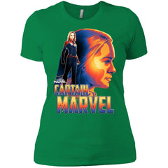 Captain Marvel Bold Sunset Portrait Women Cotton T-Shirt Women Cotton T-Shirt - parenttees