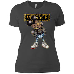 Versace Mickey Mouse Cartoon T-shirt Women Cotton T-Shirt Women Cotton T-Shirt - parenttees