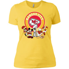 Nfl – Kansas City Chiefs Super Bowl 2019 Mickey Mouse Minnie Mouse Donald Duck Daisy Duck Football Women Cotton T-Shirt Women Cotton T-Shirt - parenttees