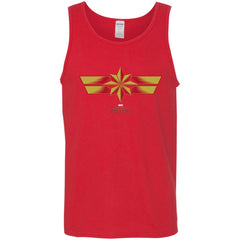 Marvel Captain Marvel Retro Red Yellow Logo Men Cotton Tank Men Cotton Tank - parenttees